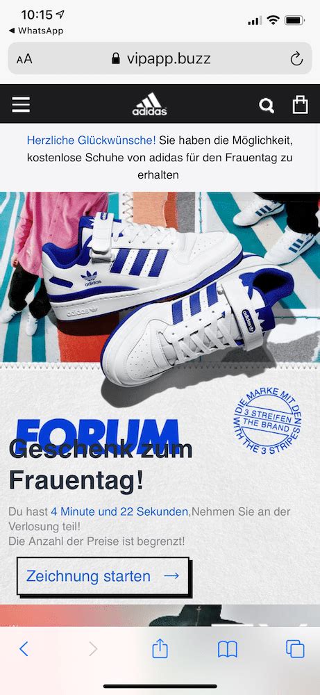 Werden Adidas Schuhe zum Frauentag per WhatsApp 